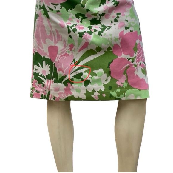 TALBOTS Multicolor Pink, Green & White Floral Canvas A-Line Midi Length Skirt, 8 - Picture 15 of 16